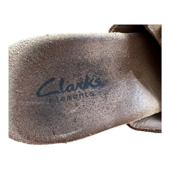 Clarks Elements Slingback Wedge Sandals Harwich Middy Tan Cognac‎ Suede size 7 M - Picture 7 of 9